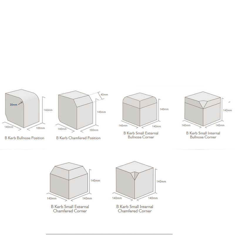 Load image into Gallery viewer, Lakeland B-Kerbs - Charcoal (140mm X 100mm X 140mm)
