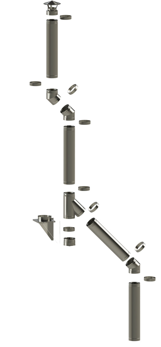 Midtherm HTS Twin Wall Flue - 45° Tee