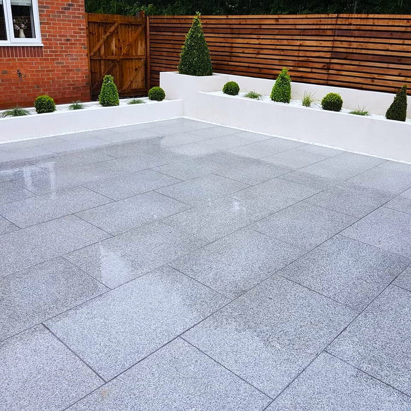 Load image into Gallery viewer, Dark Grey Granite Paving - 900 x 600 x 20mm - Sawn &amp; Flamed
