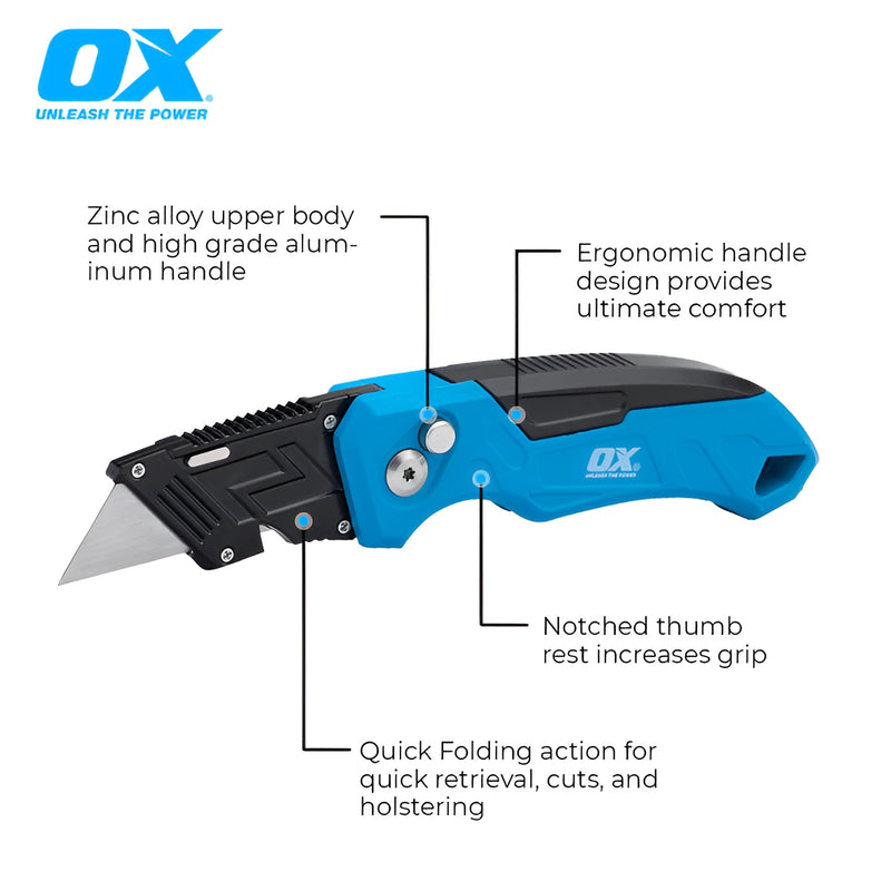 Load image into Gallery viewer, Ox - Pro Heavy Duty Fixed Blade Folding Knife (Includes 3 Blades)

