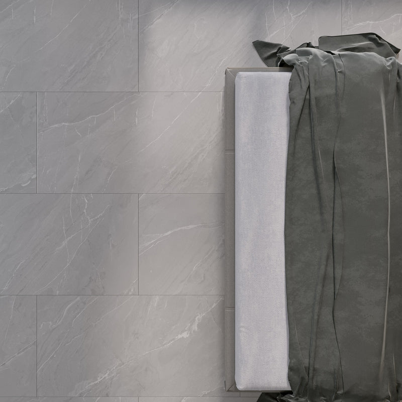 Load image into Gallery viewer, Lagom Gra - Grey Porcelain Paving Tiles - Semi-Polished Finish - 600 x 600 x 7mm
