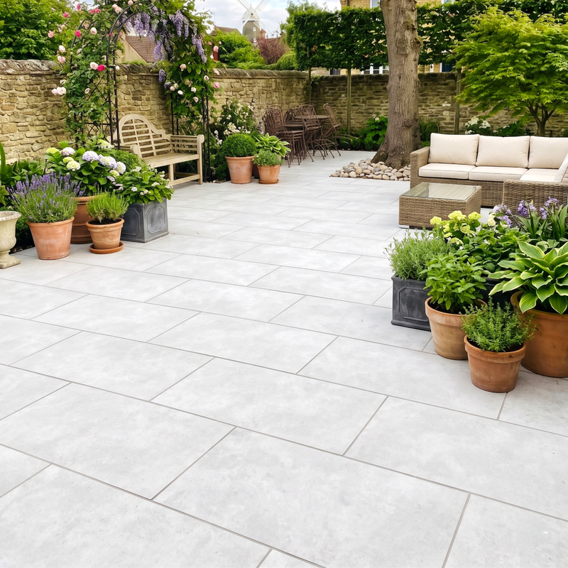 Load image into Gallery viewer, Luna - White Porcelain Paving Tiles - 1200 x 600 x 20mm
