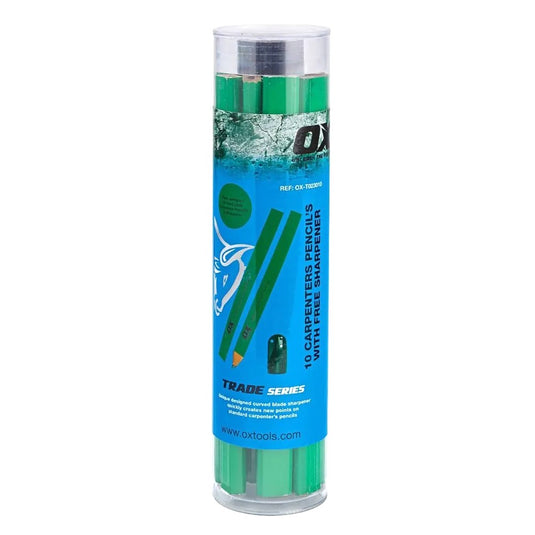Ox - Trade Hard Green Carpenter'S Pencils 10pk