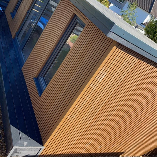 Slatted Spiced Cedar - Brown Composite Cladding - Corner Piece - 2200 x 49.25 x 49.25 mm