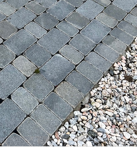 Dark Grey Granite Block Paving - 105 x 140 x 50mm - Sawn, Tumbled & Honed