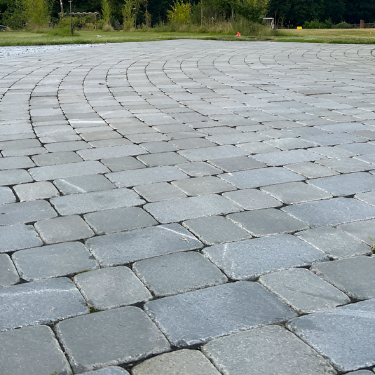 Dark Grey Granite Block Paving - 140 x 140 x 50mm - Sawn, Tumbled & Honed