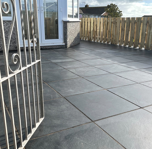 Brazilian - Black Slate Paving - 600 x 600 x 20mm - Sawn & Riven