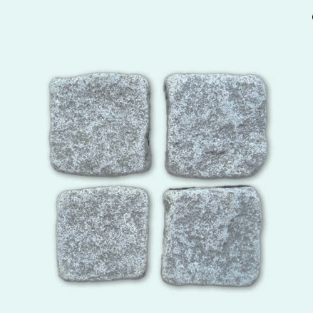 Dark Grey Granite Block Paving - 140 x 140 x 50-60mm - Sawn, Tumbled & Riven