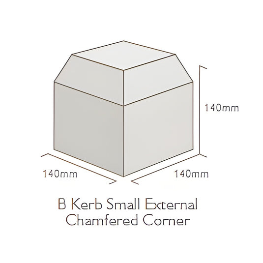 Lakeland B-Kerb Corners - Small External Chamfered - Charcoal (140mm X 400mm X 400mm)
