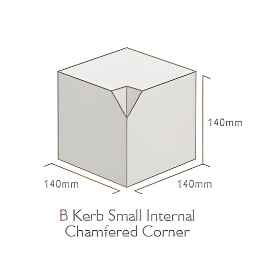Lakeland B-Kerb Corners - Small Internal Chamfered - Charcoal (140mm X 400mm X 400mm)