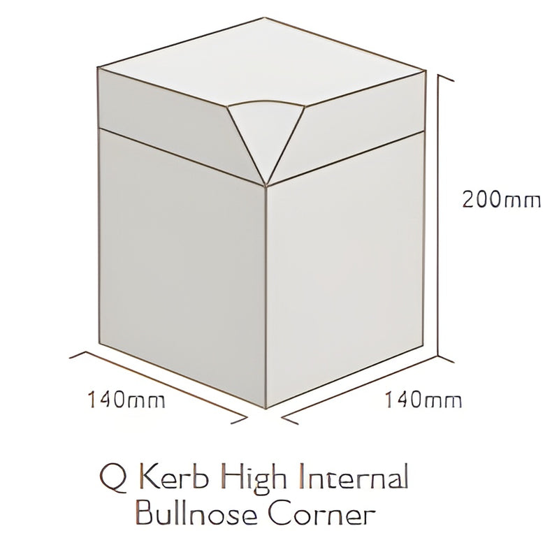 Load image into Gallery viewer, Lakeland Q-Kerb Corners - High Internal Bullnose Corner - Charcoal (200mm X 140mm X 140mm)
