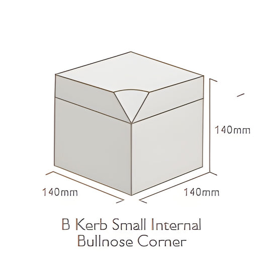 Lakeland B-Kerb Corners - Small Internal Bullnose - Charcoal (140mm X 140mm X 140mm)