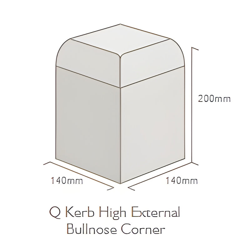 Load image into Gallery viewer, Lakeland Q-Kerb Corners - High External Bullnose Corner - Charcoal (200mm X 140mm X 140mm)
