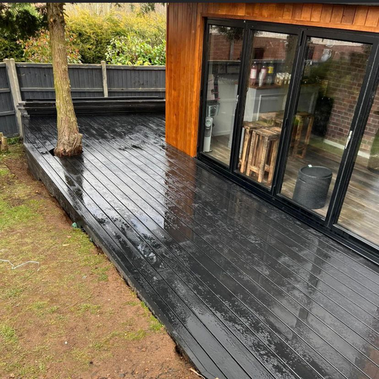 Soho Charcoal - Black Composite Decking - Bullnose Decking Board - 3600 x 140 x 25 mm