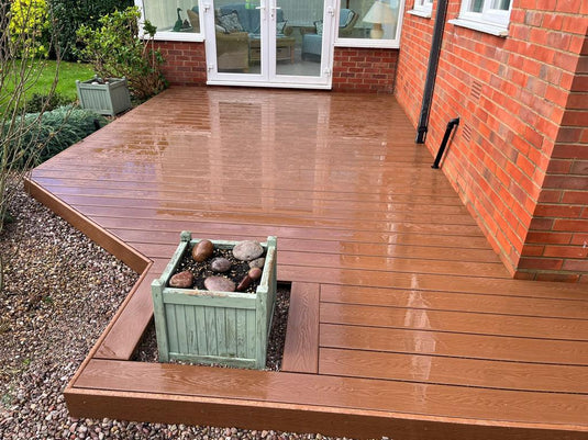 Soho Teak - Brown Composite Decking - Decking Board - 3600 x 146 x 25 mm
