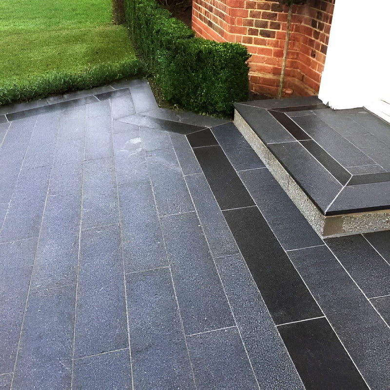 Load image into Gallery viewer, Emperor Black Granite Planks - 600 x 147 x 20mm - Sawn &amp; Leathered
