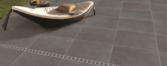 ACO Threshold Drain - Aluminium Grating - Silver - 1000mm