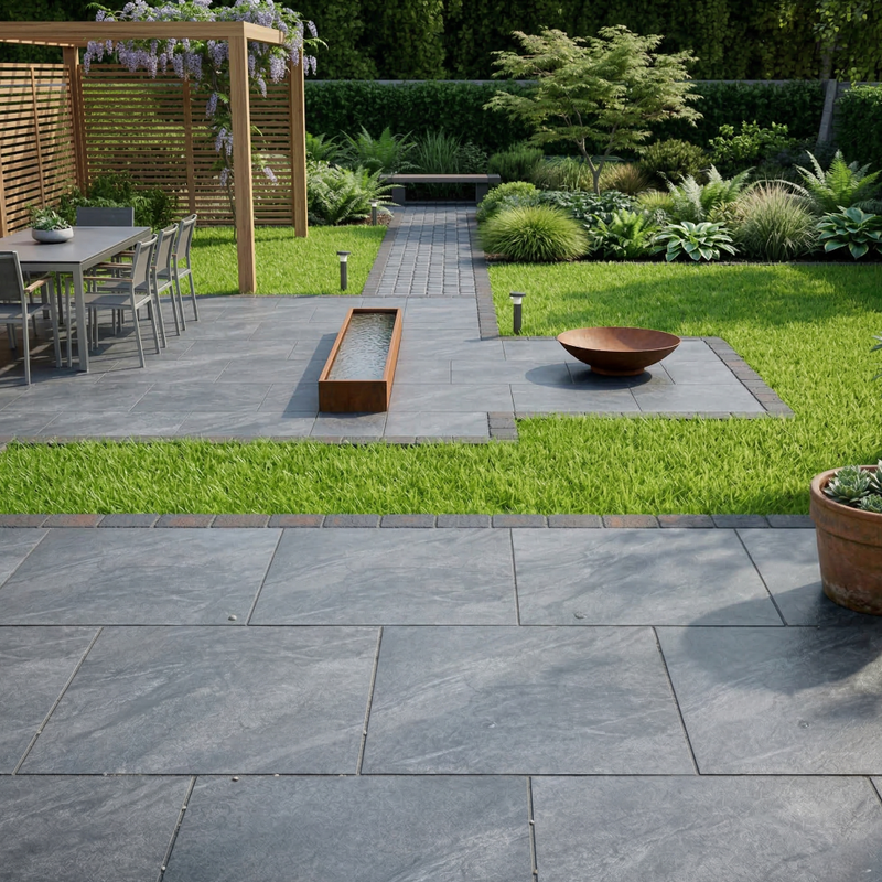 Load image into Gallery viewer, Anthracite - Black Porcelain Paving Tiles - 600 x 600 x 20mm
