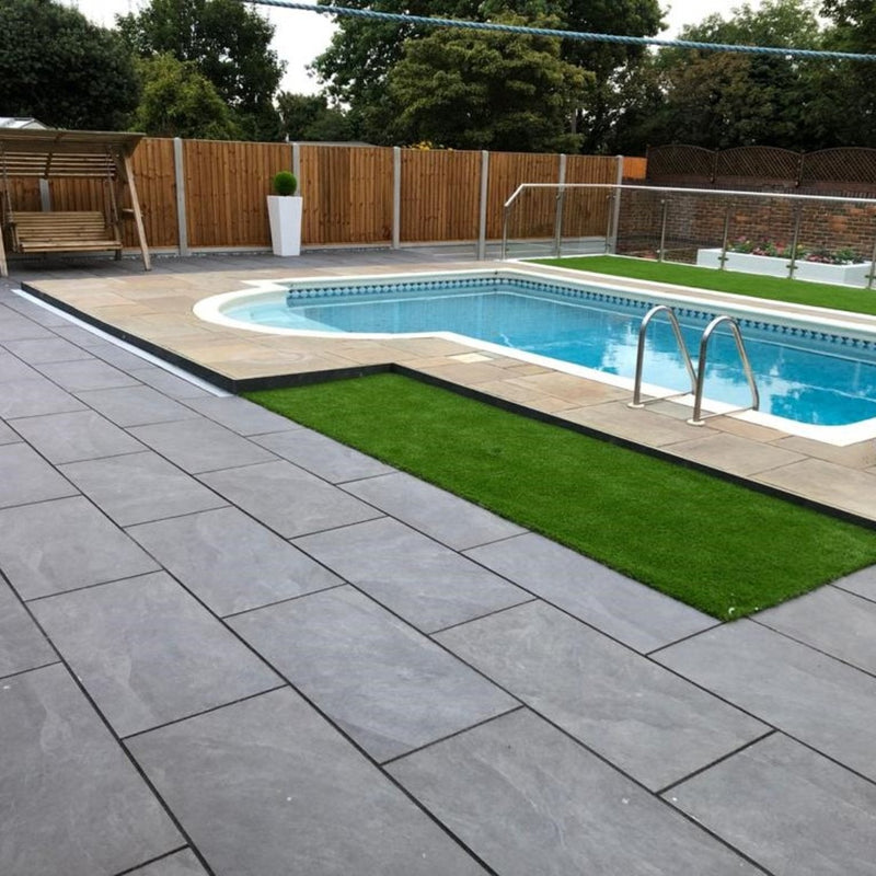 Load image into Gallery viewer, Arcadia Steam - Black Porcelain Paving Tiles - 1000 x 500 x 20mm
