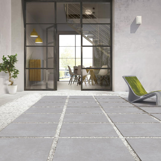 Ark Silver - Grey Porcelain Paving Tiles - 600 x 600 x 7mm