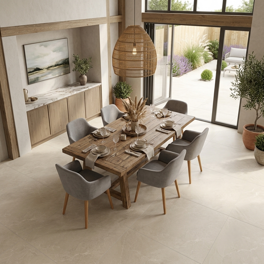 Ashford Sabbia - Beige Porcelain Paving Tiles - 900 x 900 x 10mm