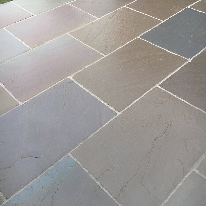 Load image into Gallery viewer, Autumn Gold Indian Sandstone Paving - 900 x 600 x 22mm - Hand Cut &amp; Riven
