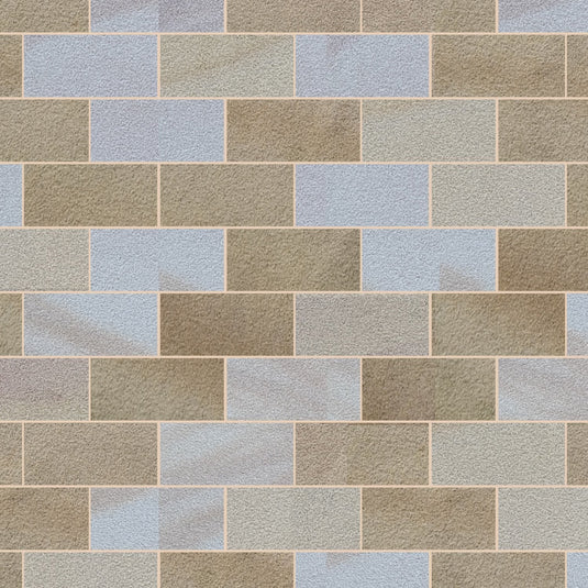 Buff Indian Sandstone Paving - 600 x 295 x 22mm - Sawn & Sandblasted