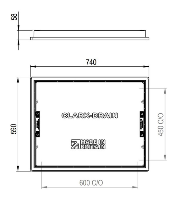Load image into Gallery viewer, Clark Manhole Cover CD 790R/46 - 600 x 450 x 46mm

