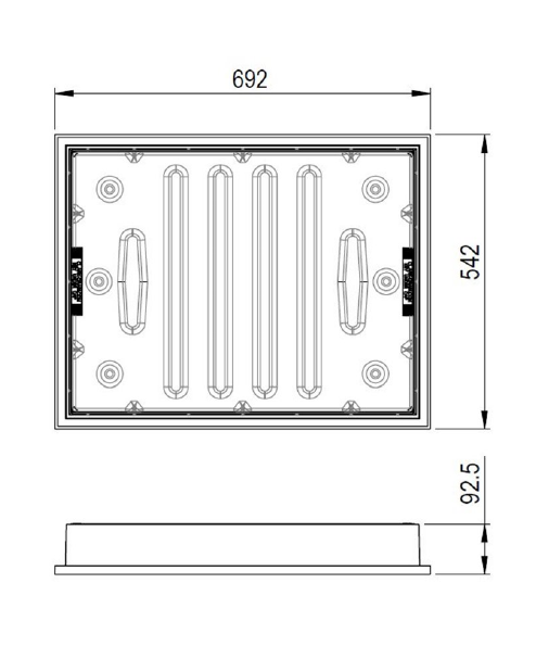 Clark Manhole Cover CD 790R/80 - 600 x 450 x 80mm