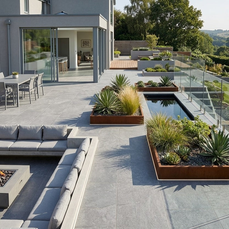 Load image into Gallery viewer, County Gris - Grey Porcelain Paving Tiles - 900 x 600 x 20mm

