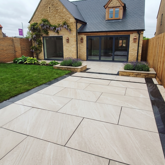 Cross Over - Beige Porcelain Paving Tiles - 900 x 600 x 20mm
