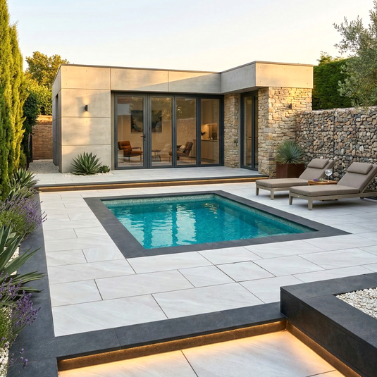 Cross Over - White Porcelain Paving Tiles - 1200 x 600 x 20mm