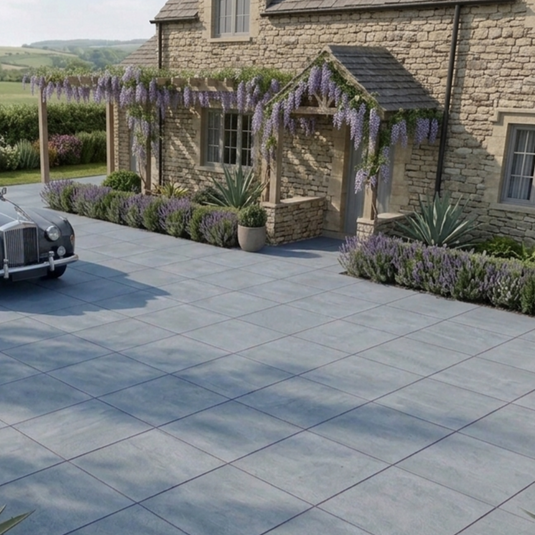 Danish - Grey Porcelain Paving Tiles - 600 x 600 x 20mm - CLEARANCE