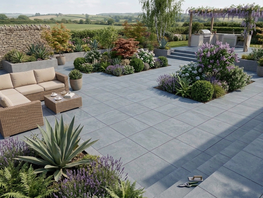 Danish - Grey Porcelain Paving Tiles - 600 x 600 x 20mm - CLEARANCE