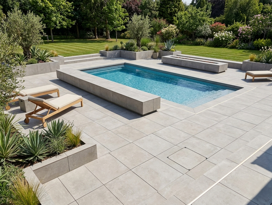 Danish - Natural Porcelain Paving Tiles - 600 x 600 x 20mm - CLEARANCE