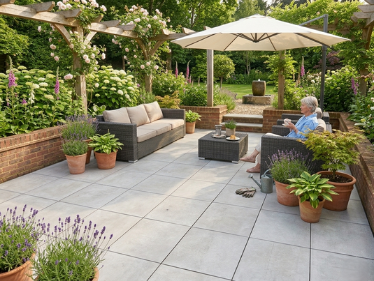 Danish - Natural Porcelain Paving Tiles - 600 x 600 x 20mm - CLEARANCE