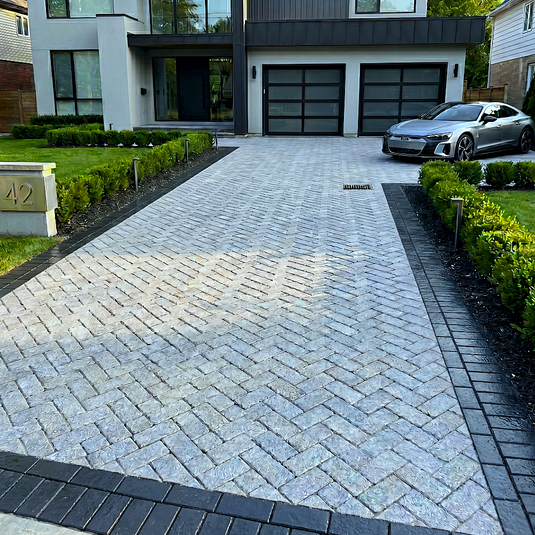 Dark Grey Granite Block Paving - 200 x 100 x 100mm - Sawn, Tumbled & Honed