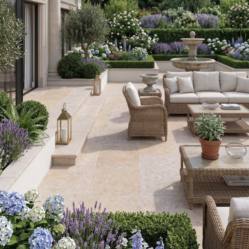 Load image into Gallery viewer, Dijon Limestone - Beige Porcelain Paving Tiles - 900 x 600 x 20mm
