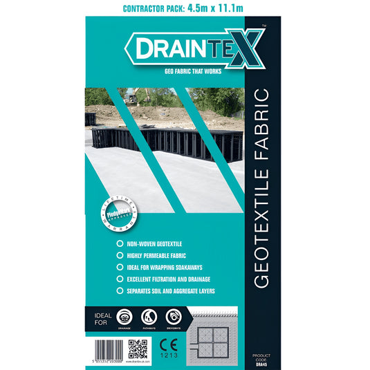 Draintex Geotextile Fabric (DGF45) 4.5m Wide X 11.1m Long (Sold Per Pack)