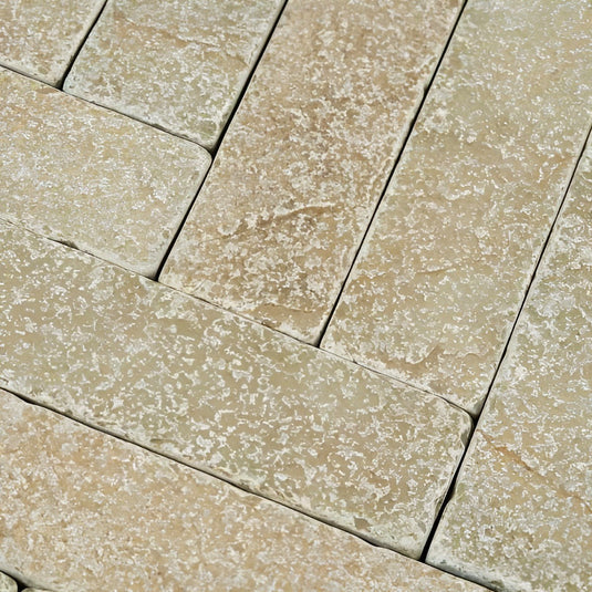 Egyptian - Beige Limestone Setts - 200 x 50 x 40mm - Sawn & Tumbled