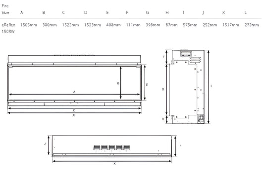 Gazco eReflex 150RW Electric Fire