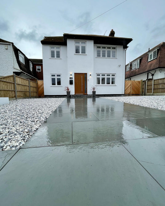 Brazilian - Grey Slate Paving - 295 x 295 x 20mm - Sawn & Riven