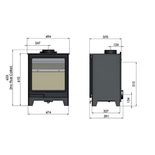 Herald Allure 5 Wood Stove - Black