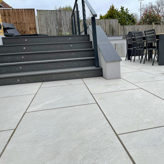 Himalayan - White Porcelain Paving Tiles - 900 x 600 x 20mm