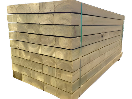 New Pine Sleepers - Green Treated - 2.4m X 195mm X 95mm (Approx. Sizes)