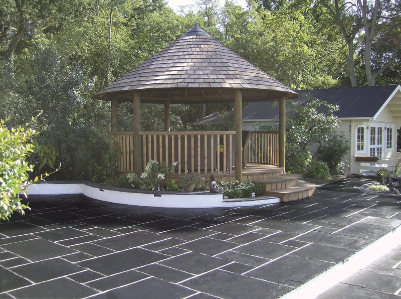 Load image into Gallery viewer, Kota Black Limestone Paving - 900 x 600 x 22mm - Sawn &amp; Riven

