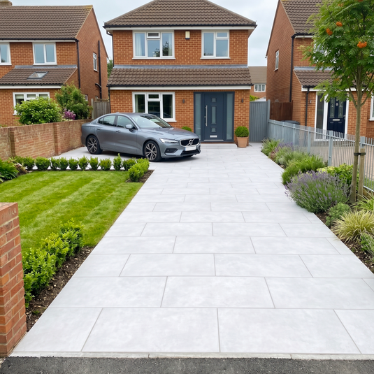 Luna - White Porcelain Paving Tiles - 1200 x 600 x 20mm