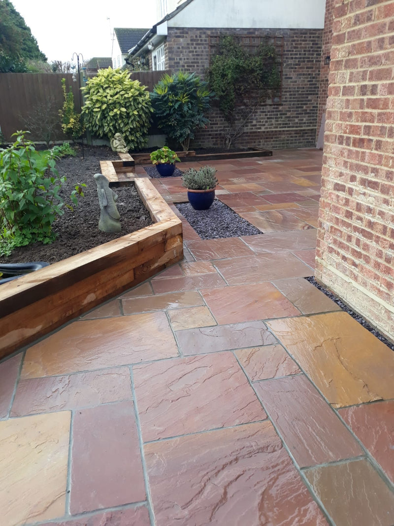 Load image into Gallery viewer, Modak Indian Sandstone Paving - 900 x 600 x 22mm - Hand Cut &amp; Riven
