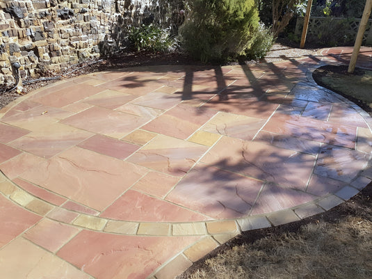 Modak Indian Sandstone Paving - 600 x 600 x 22mm - Hand Cut & Riven