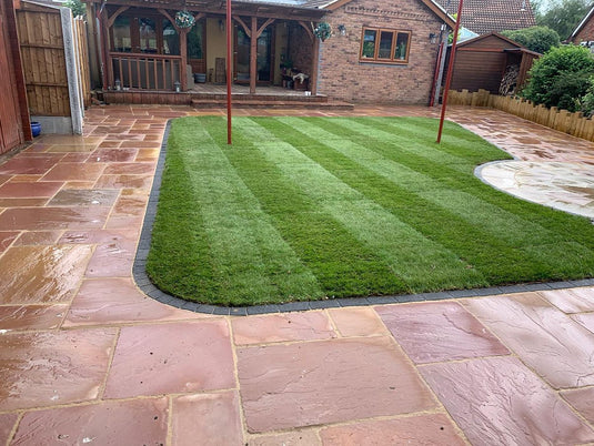 Modak Indian Sandstone Paving - 900 x 600 x 22mm - Hand Cut & Riven